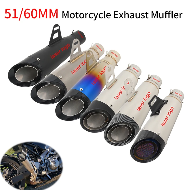 

Universal 51MM 60MM Modify Motorcycle Exhaust Muffler For FZ6 YZF R6 R3 MT07 ZX6R Z800 Z900 MT09 FZ09 GXSR750 CDR300 DB killer