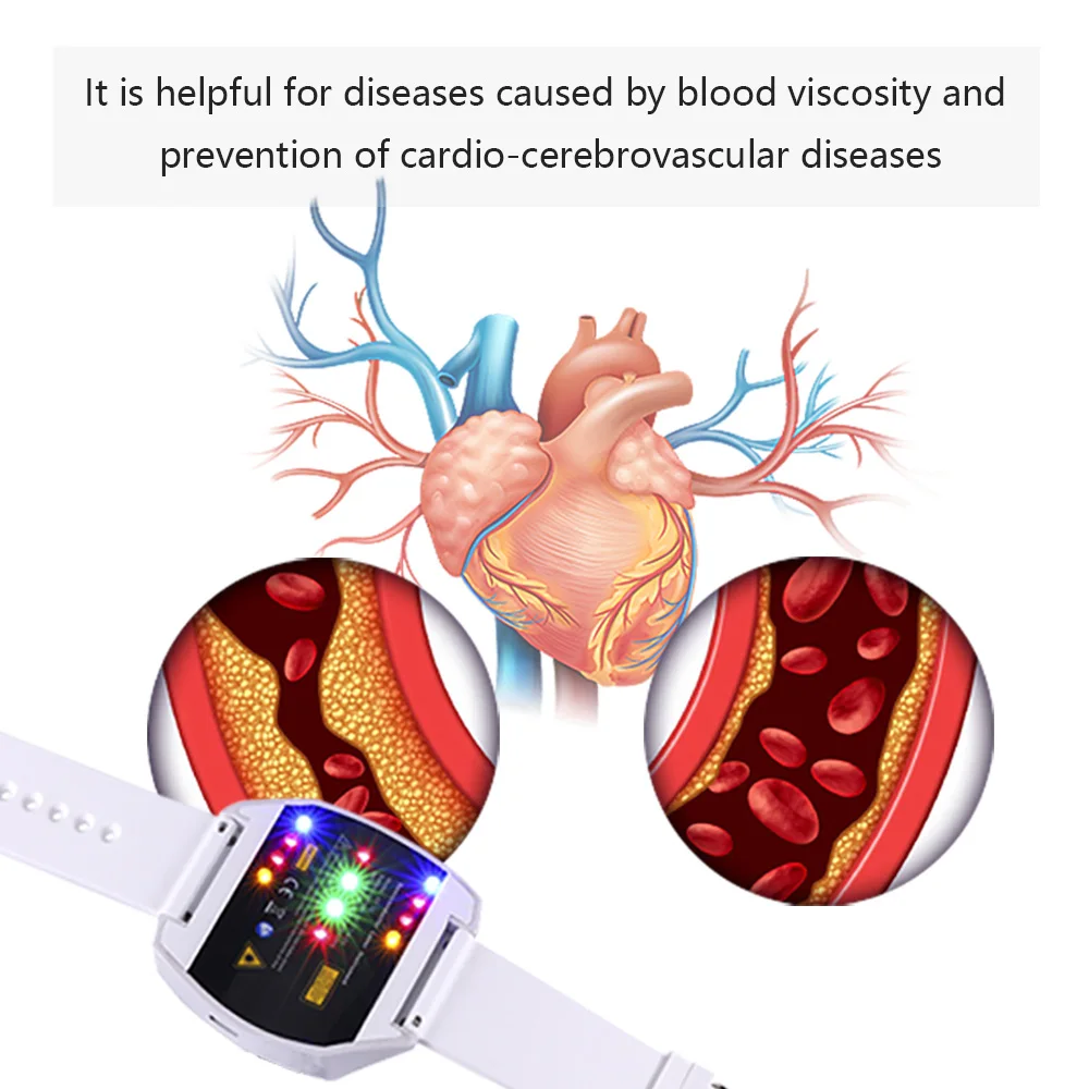 Hypertension Diabetic Treatment Laser Therapy Watch Blood Pressure Rhinitis LLLT Sugar Device