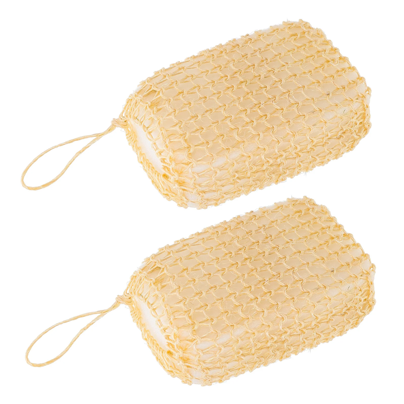 

2Pcs Sisal Sponges with Lanyard Exfoliating Body Scrubbers Safe No Odor for Bathing Sisal Sponge Pads Exfoliating Body Scrubber