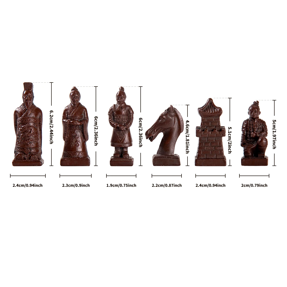 Medium Chess Terracotta Warriors Resin Chess Pieces Creative 3d Character Modeling To Do Old Leather Chessboard 34*34cm/13.39in