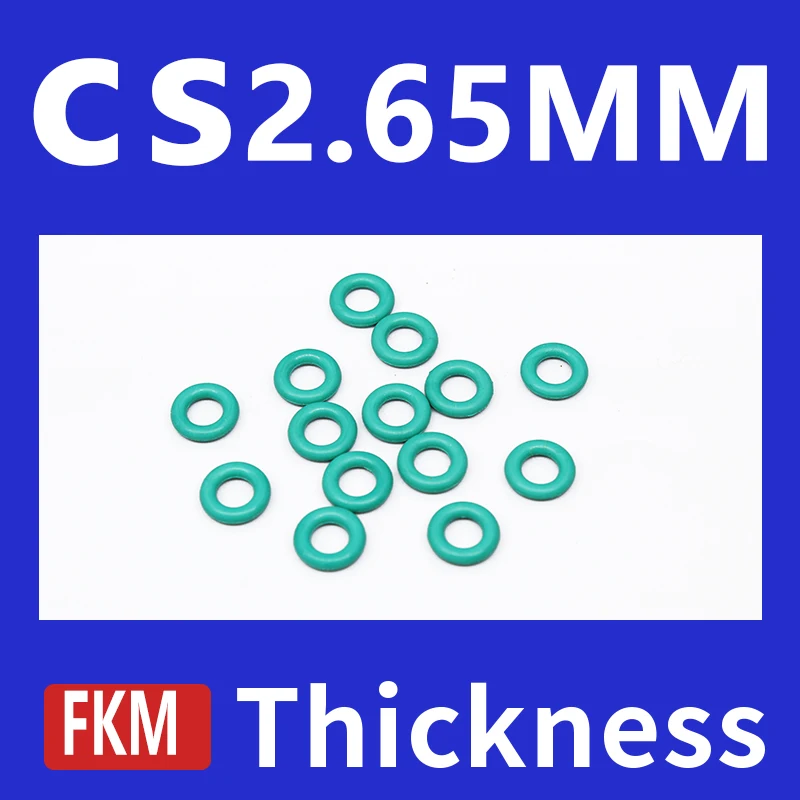 Thickness CS2.65mm Green FKM Fluorine Rubber O-rings Seals Gasket Washer temperature resistant wear-resistant oring