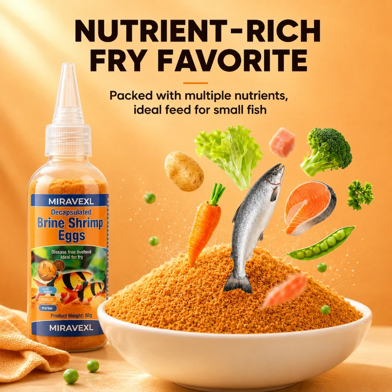Artemia Fry Food 50g for Aquarium Fish, Premium Decapsulated Direct Feed for Guppies Reef Coral Tank, Nutrient-Rich No-Hatch view 2