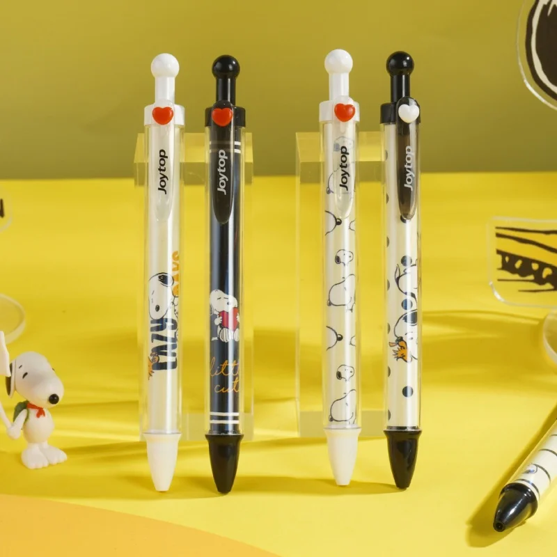 25pcs Snoopy Love Double-layer Press Gel Pen Cartoon Anime Series 0.5mm Black Signature Pen Stationery Student Gift Surprise box