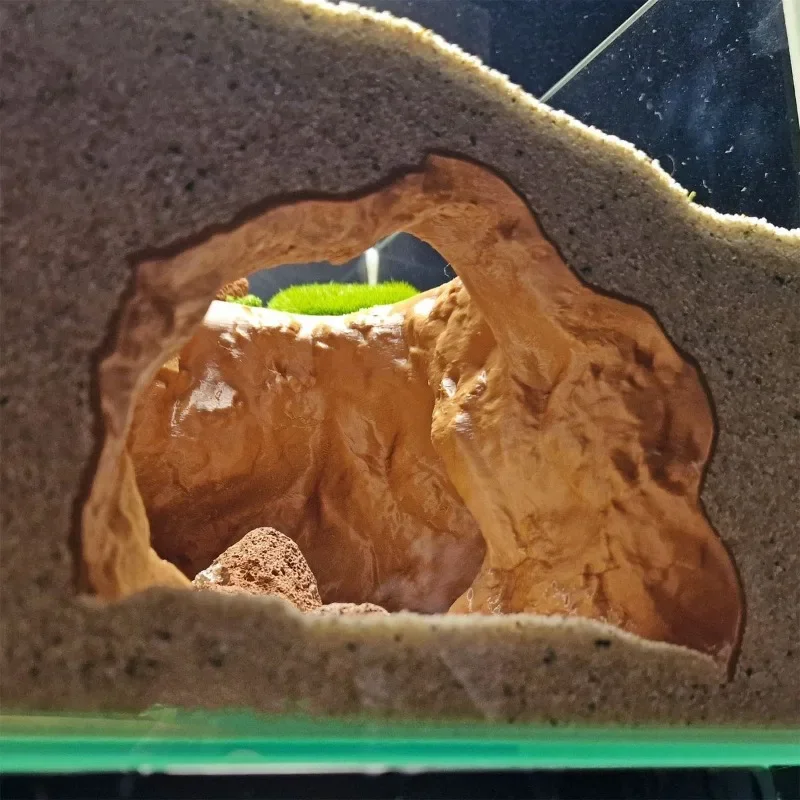 Sinkhole Cave Aquarium Ornament - Fish Shrimp Turtle Hideaway for Reptile Amphibian Terrarium view 4