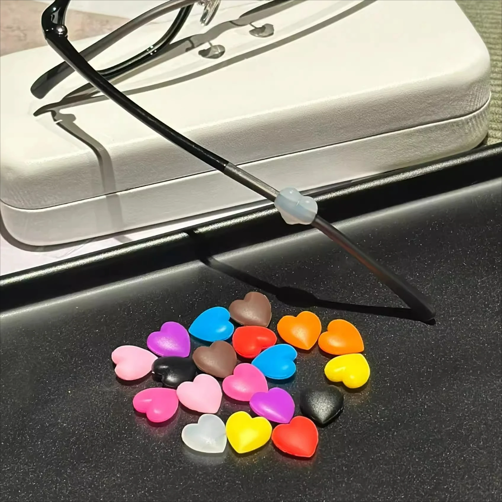 10Pcs Silicone Heart Anti Slip Ear Hook Eyeglass Eyewear Accessories Eye Glasses Grip Temple Tip Holder Spectacle Eyeglass Grip