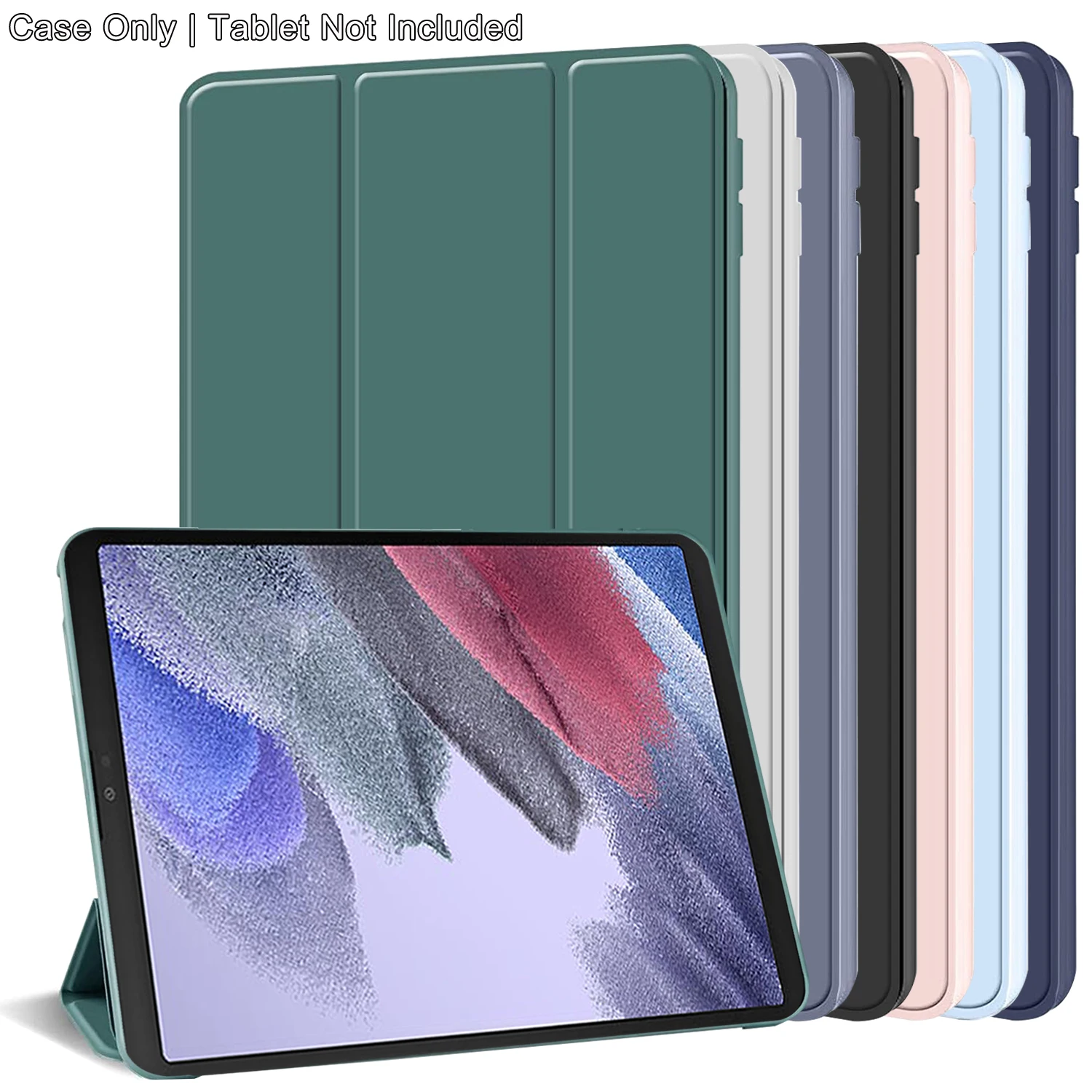 Für Samsung Galaxy Tab A7 Lite 8,7'' 2021 SM-T220 SM-T225 Dreifach Faltbare Flip-Hülle mit Magnetständer aus PU-Leder Schutzhülle