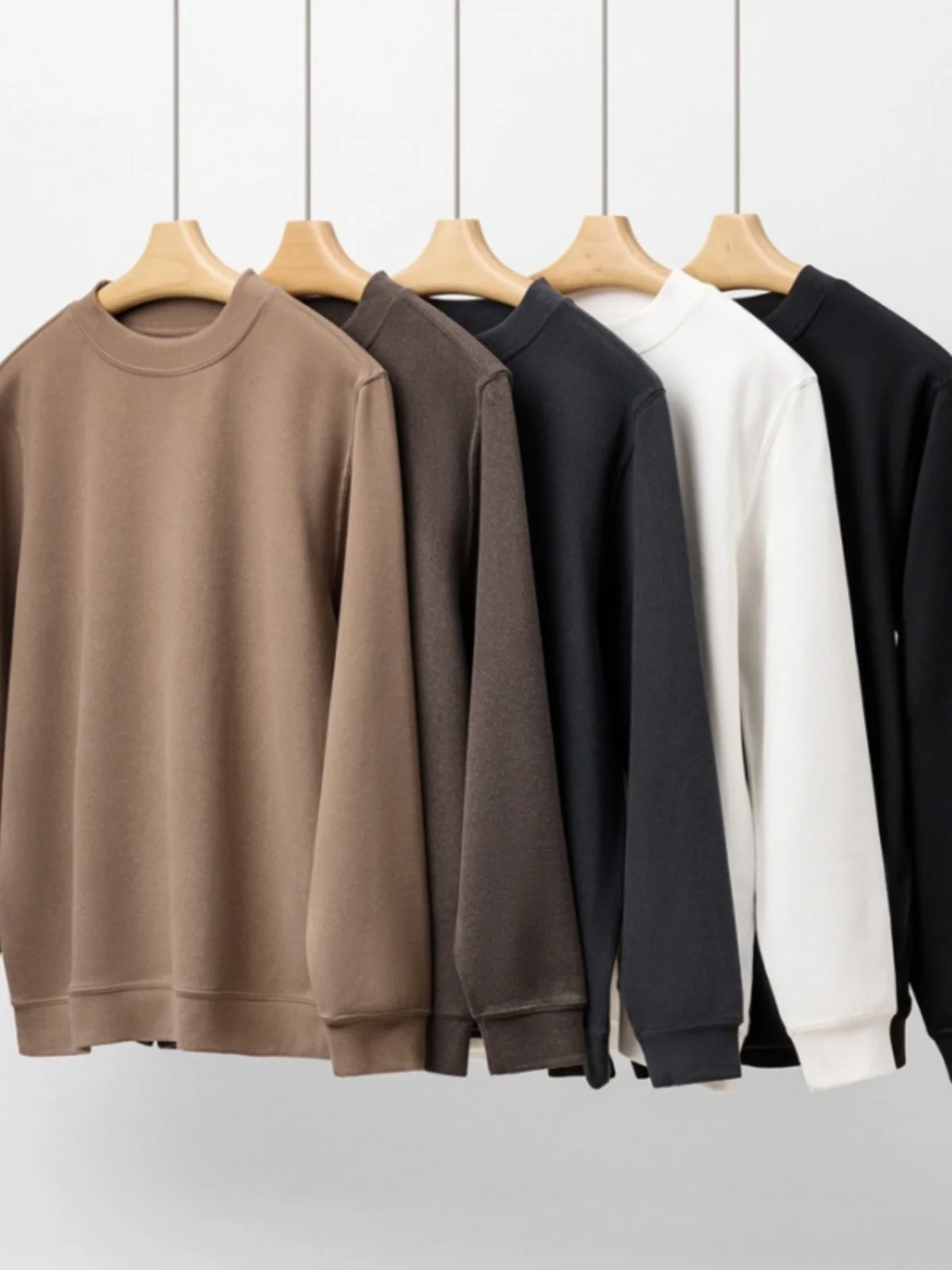 

Мужской повседневный свитшот из плотной утолщенной ткани с круглым вырезом, комфортный и теплый, новый весенний стиль, модный городской молодежный дизайн, длинный рукав.