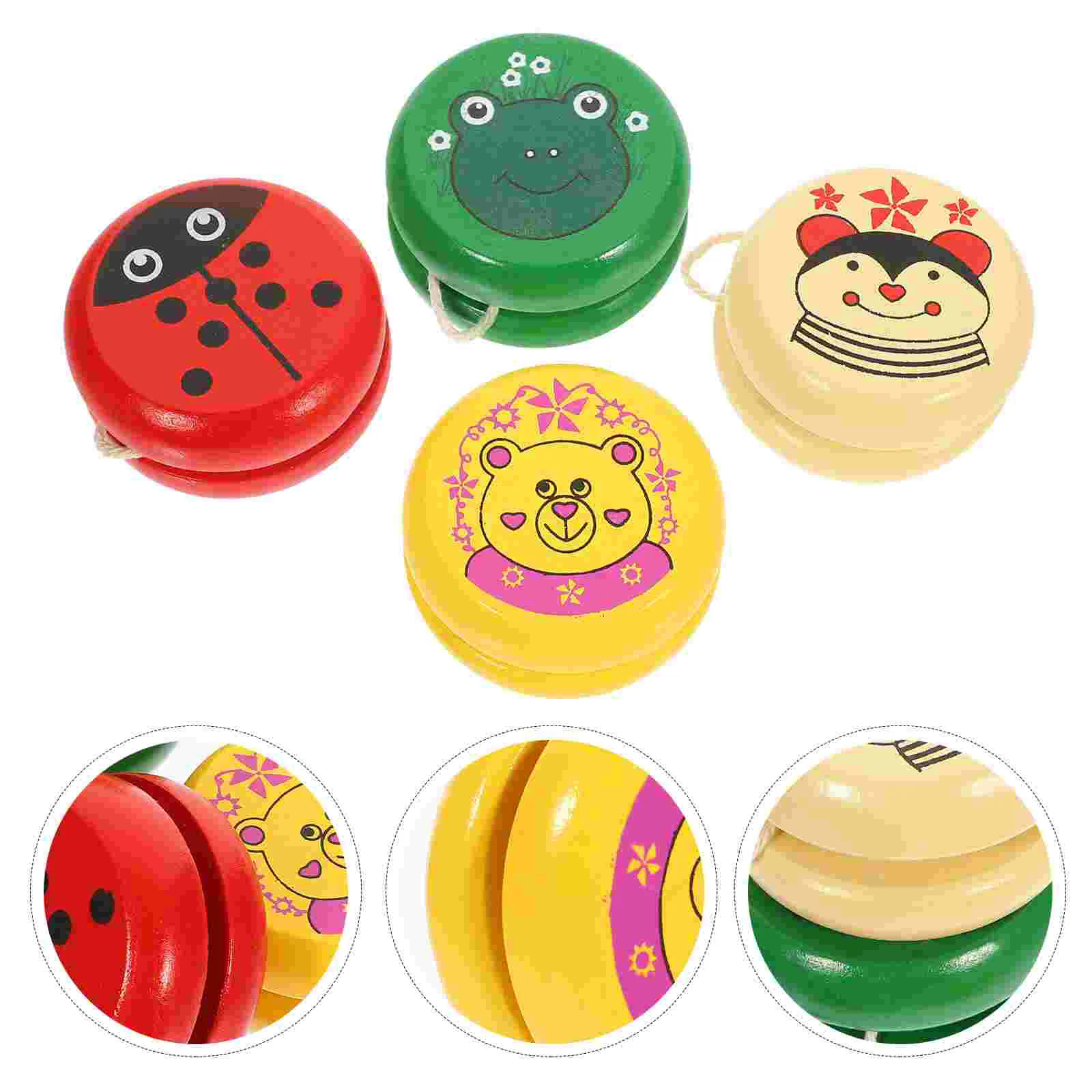 

4 Pcs Toy Yo-Yo Child Outdoor Toys Educational Children Wooden Balls for Kids Interesting