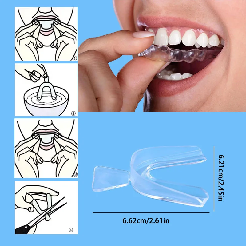 4Pcs/Set Multifunctional Thermoplastic Dental Mouth Guards Anti Snoring Bruxism Sleeping Mouth Guard Trays Whitening