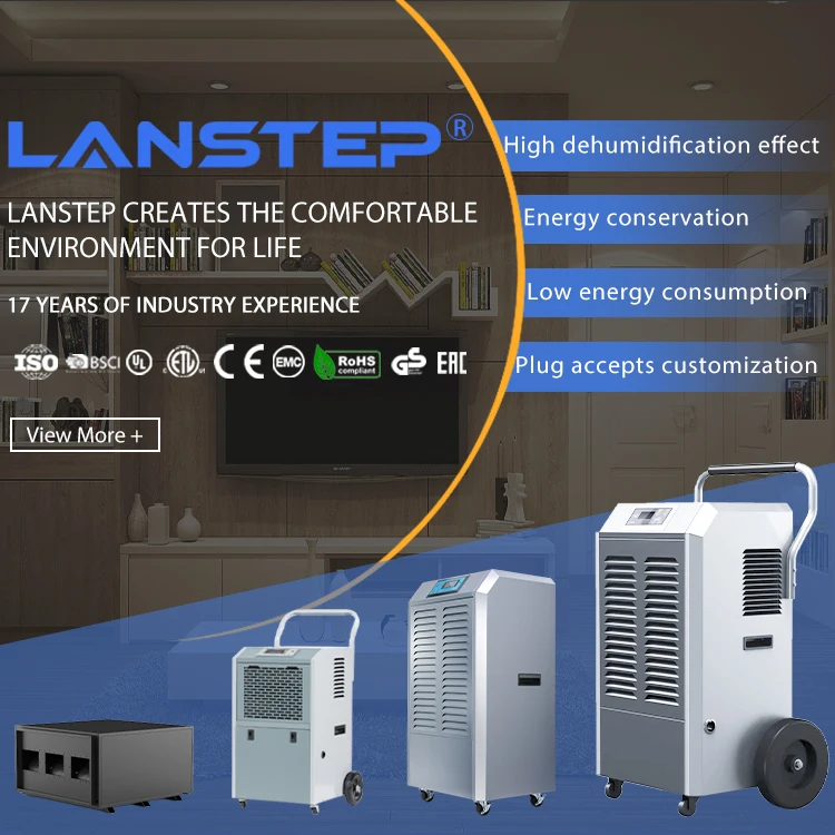LANSTEP Eco-friendly Gas 45L 90L Air Dryer Industrial Commercial Portable Hand Push Dehumidifier