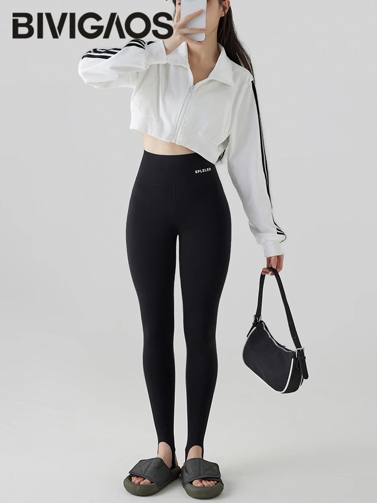 BIVIGAOS Skin-Touch Seamless Foot Pants Sharkskin Leggings Women Autumn New Fitness Sport Leggings Sexy Body Shape Shark Pants