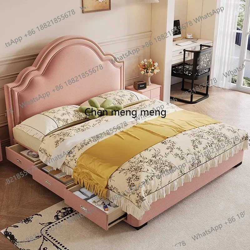 

Princess Sleeping Massage Bed Children Girls Full Wooden Bed Simple Bedroom Double Platform Letto Matrimoniale Trendy
