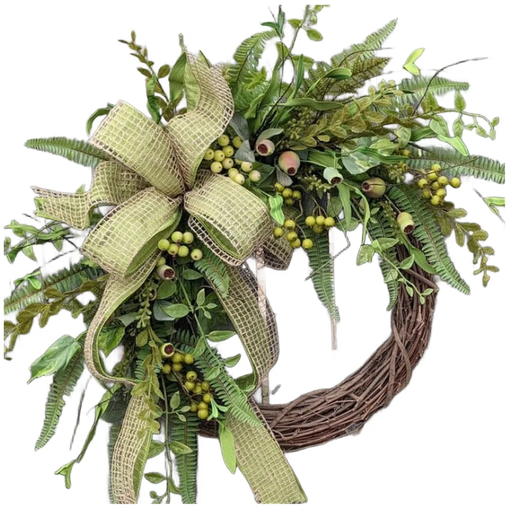 35cm Pastoral Wreath Rustic Door Decor Weather Resistant Design Fade Resistant Material Lightweight Construction