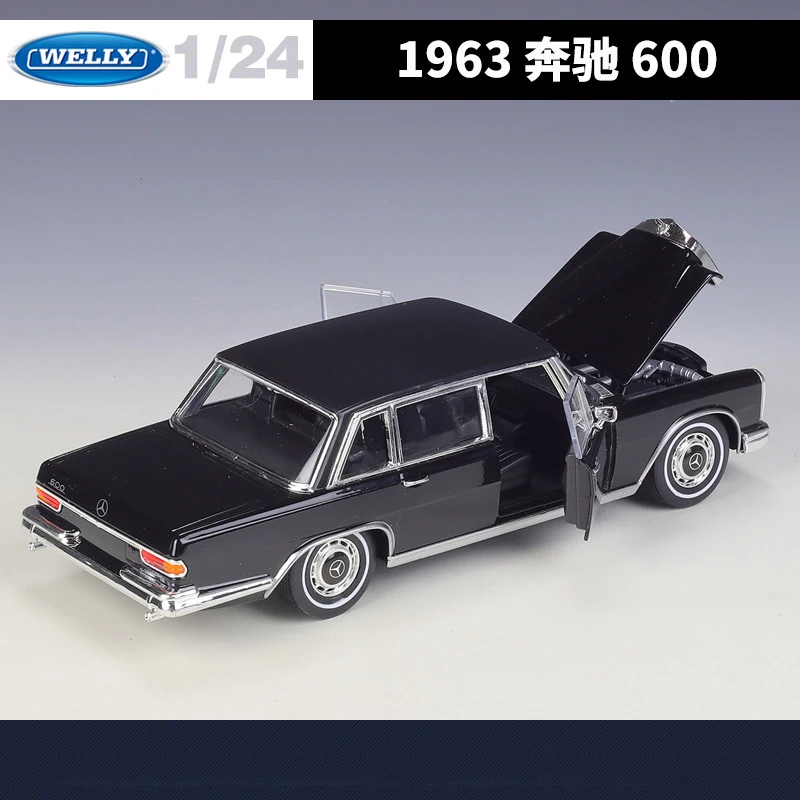 2024 New WELLY 1:24 Mercedes-Benz 600 Alloy Car Model Diecasts & Toy Vehicles Collect Car Toy Boy Birthday gifts