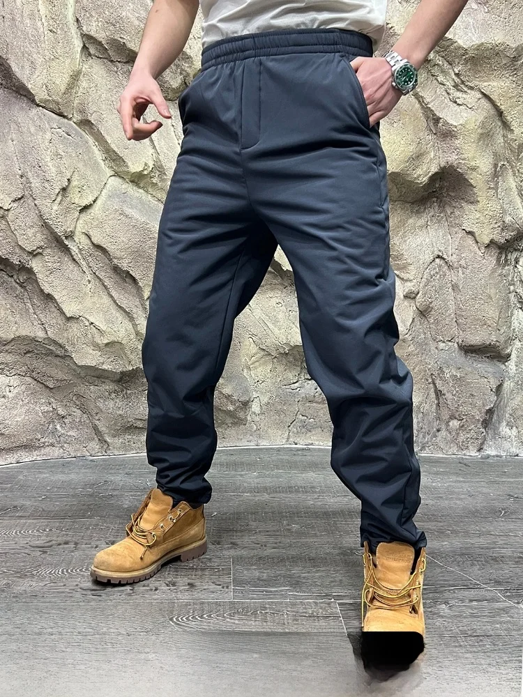 

Уличные мужские брюки Fce на подкладке, водонепроницаемые мягкие брюки ell, длинные повседневные прямые брюки на осень-зиму