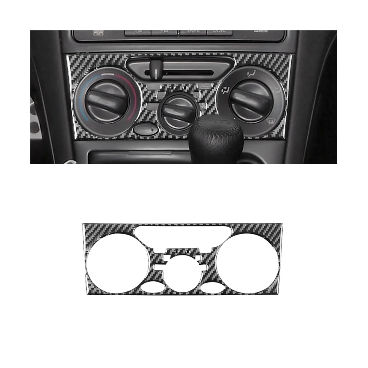 For Celica 2000-2005 Soft Carbon Fiber Central Control Air Conditioning Knob Panel Cover Trim Sticker