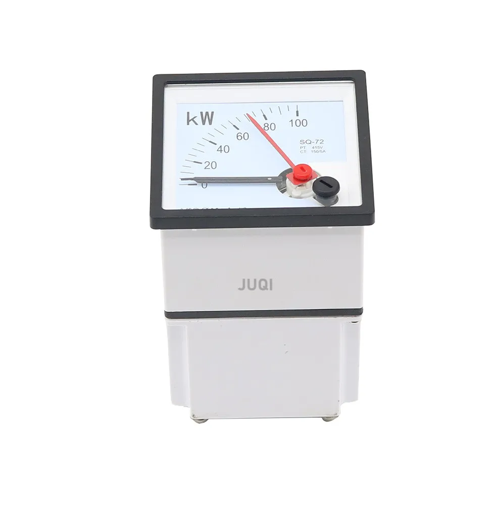 SQ-72-KW Pointer type 3-phase active power meter 100KW 415V 150/5A Generator Instrument Head Power Meter 72x72mm