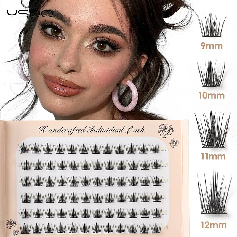 YSDO 個別まつげ 72 バンドルまつげエクステンション既成 C カールナチュラルシングルクラスターつけまつげフェイク cils メイクアップツール