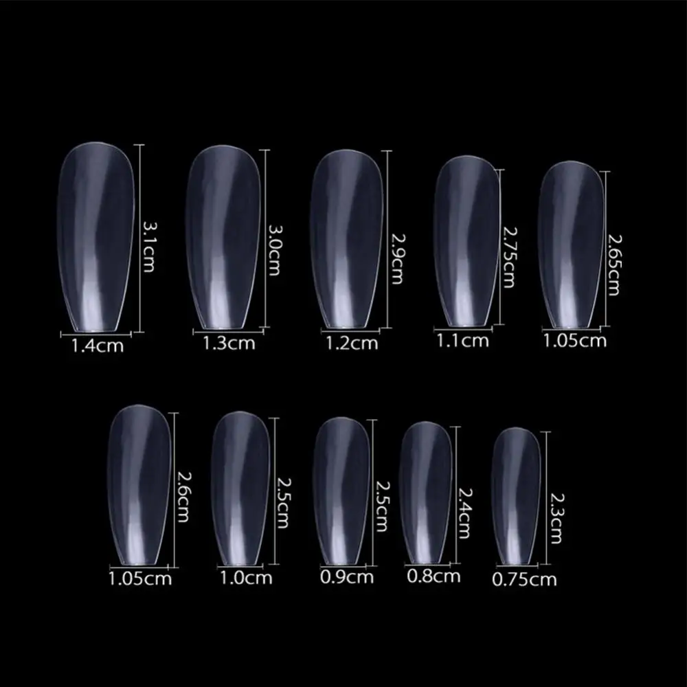 Gel Nails Extension System Full Cover Sculpted Clear Stiletto Coffin False Nails Art Tips Manicure Tool/bag