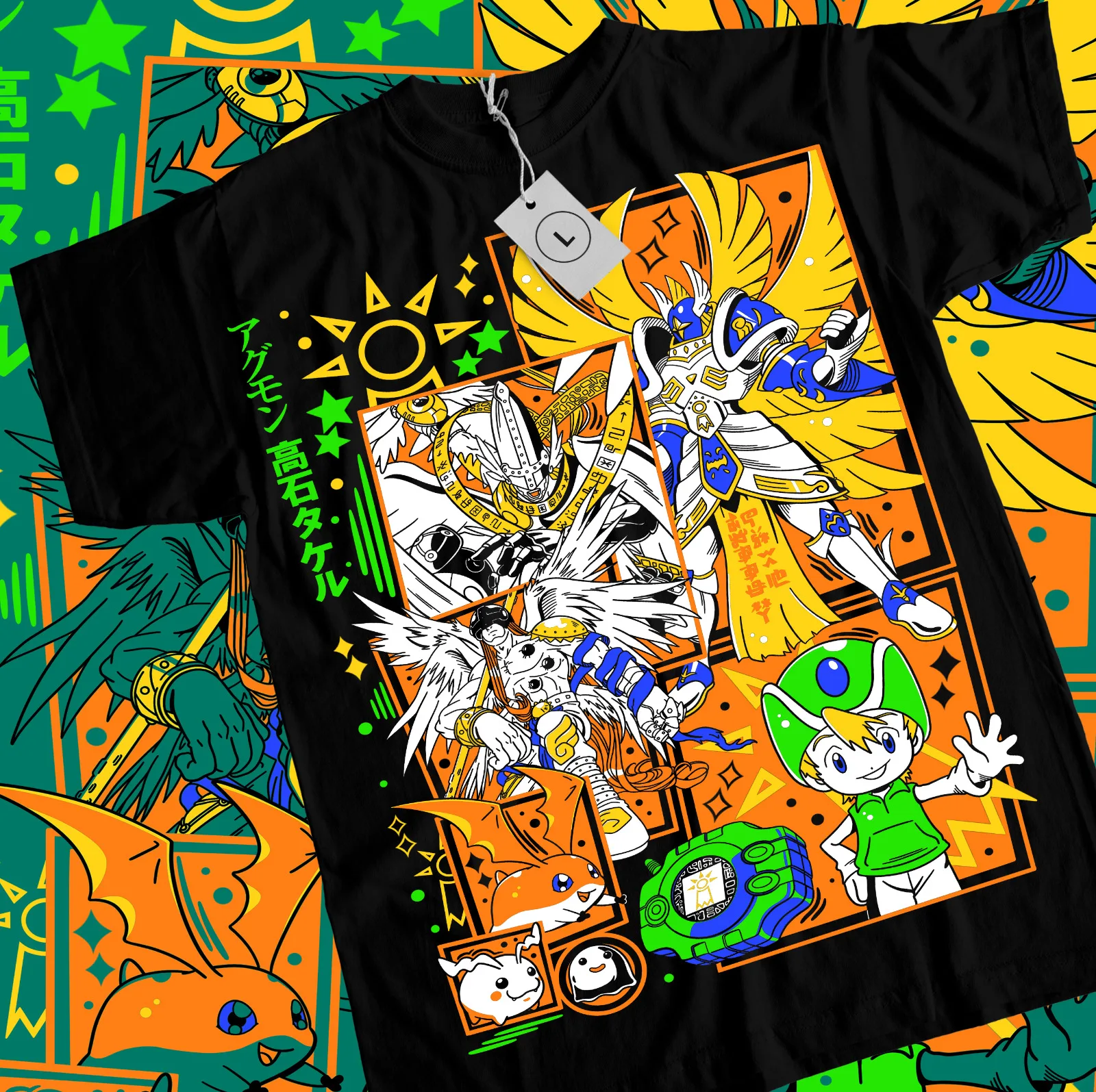 Punimon Garurumon Girl patamon Digimon Adventure T-Shirt Tsunomon Anime Shirt