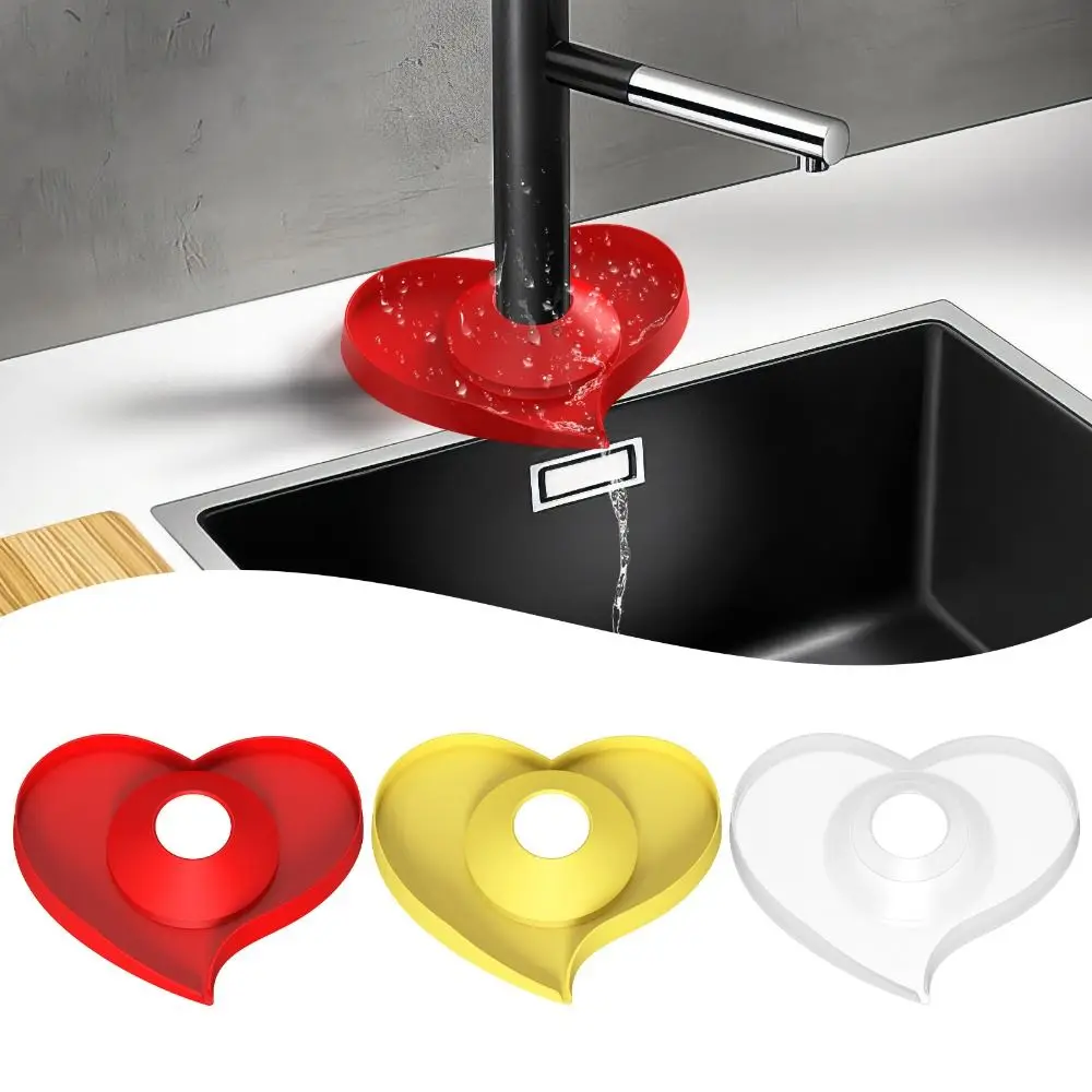 New Silicone Sink Faucet Mat Splash Quick Dry Diversion Drain Pad Multifunction Heart Shape Drip Catcher Mat Bathroom