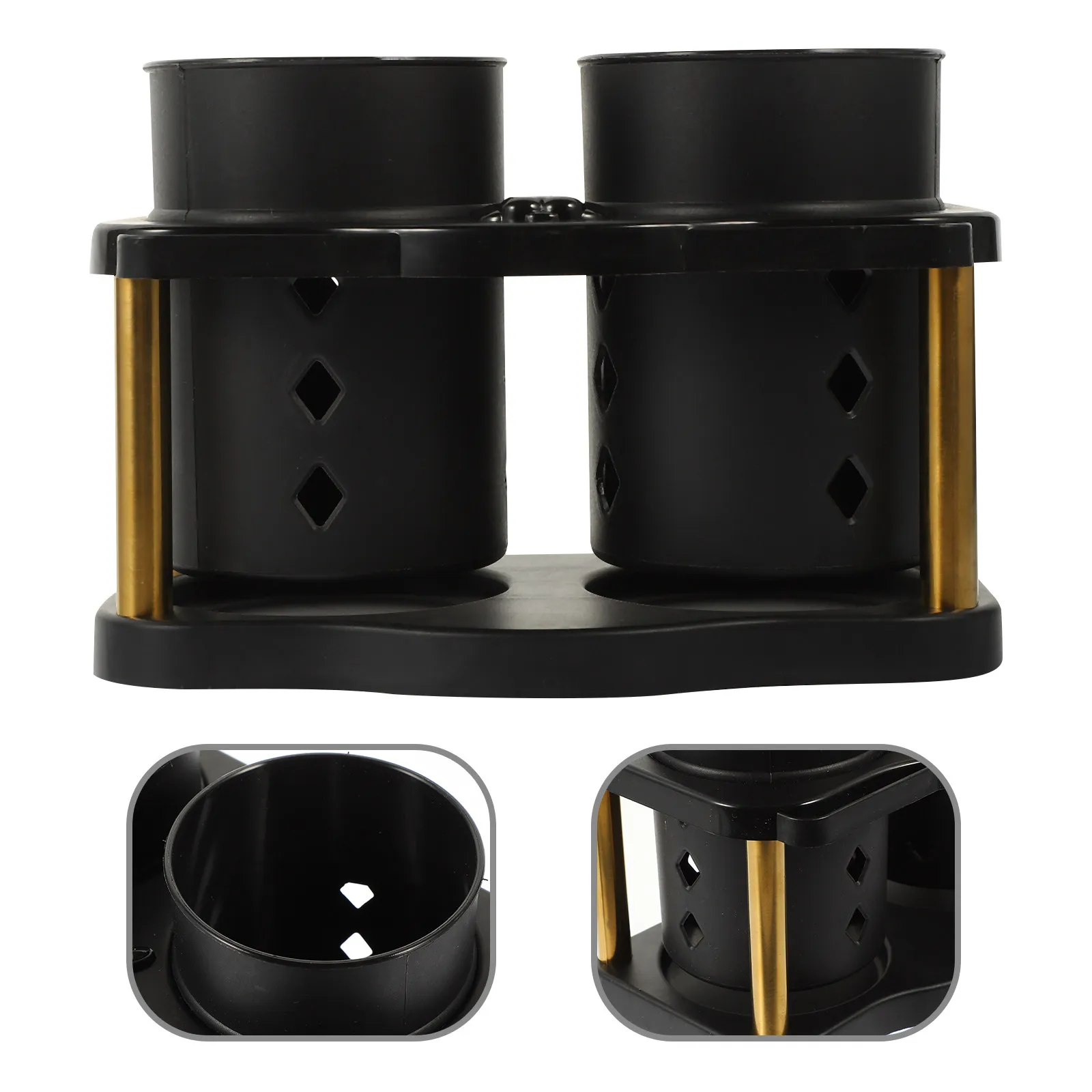 

Набор из 2-х черных подставок для палочек из нержавеющей стали, органайзер для столовых приборов, многофункциональный контейнер для кухонных принадлежностей для дома