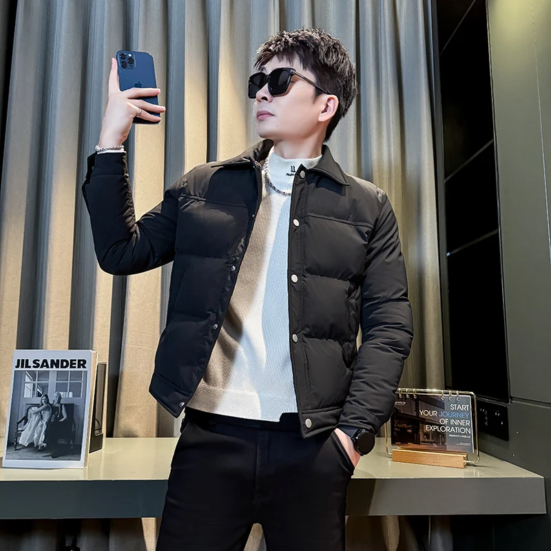 

XS Small Size Men's Cotton Jaet Thiened ort Sle Winter Coat ort Statured Youth Faionable Outerwear