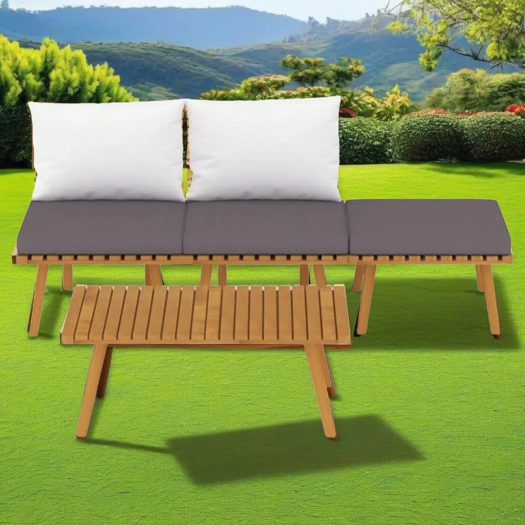 

4-Piece Acacia Wood Patio Lounge Set with Cushions – Outdoor Furniture for Garden & Deck