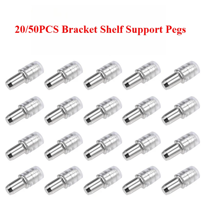20/50pcs Shelf Bracket Pegs with Rubber Sleeves 5x16mm(0.2X0.63inch) Shelf Holder Support Pins for Cabinet Bookcase
