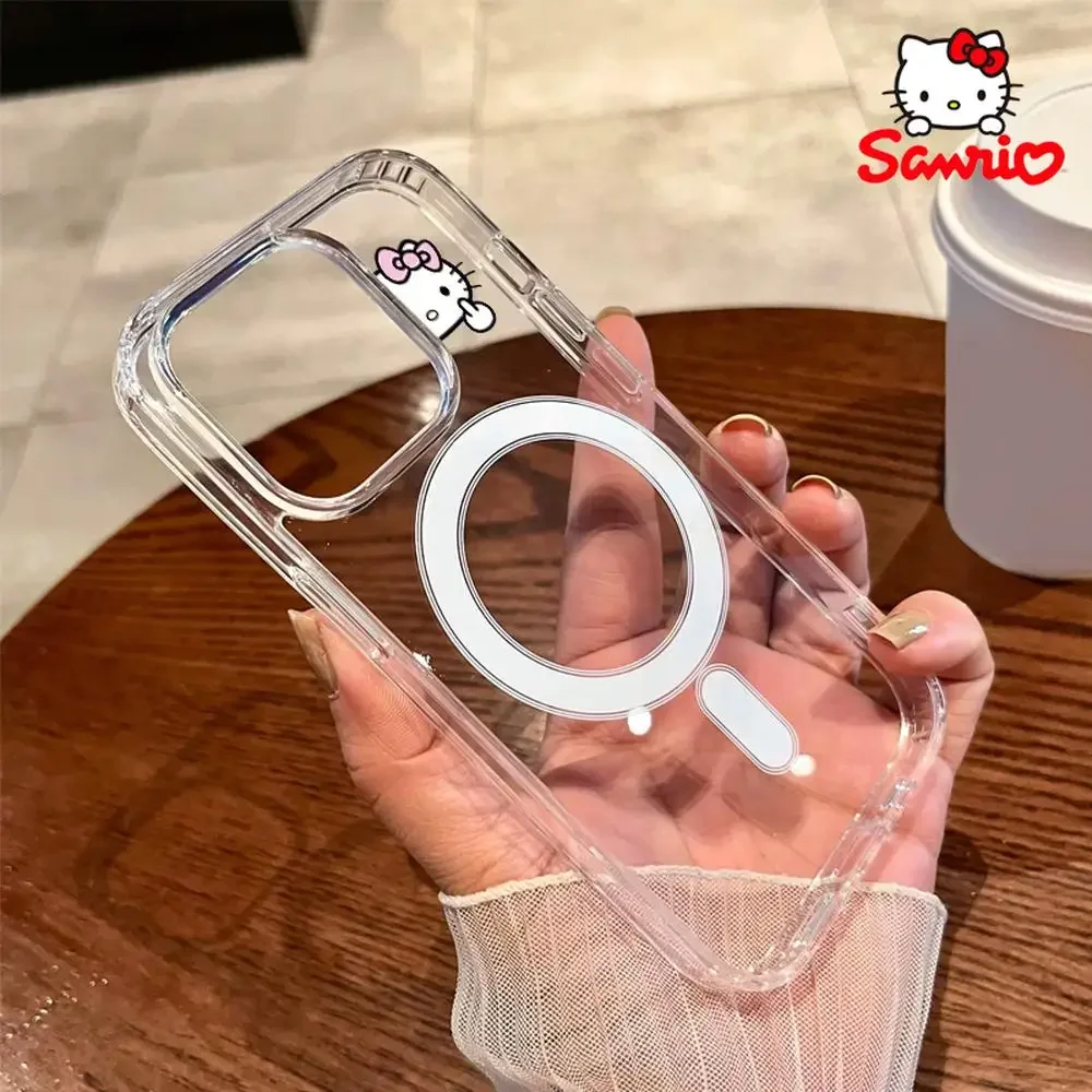 حافظة آيفون سانريو Kt لمنع السقوط آيفون 16/15/14/13/12/11 فتاة آيفون 13 حافظة كيتي كات ملحقات كاواي 2025 جديد