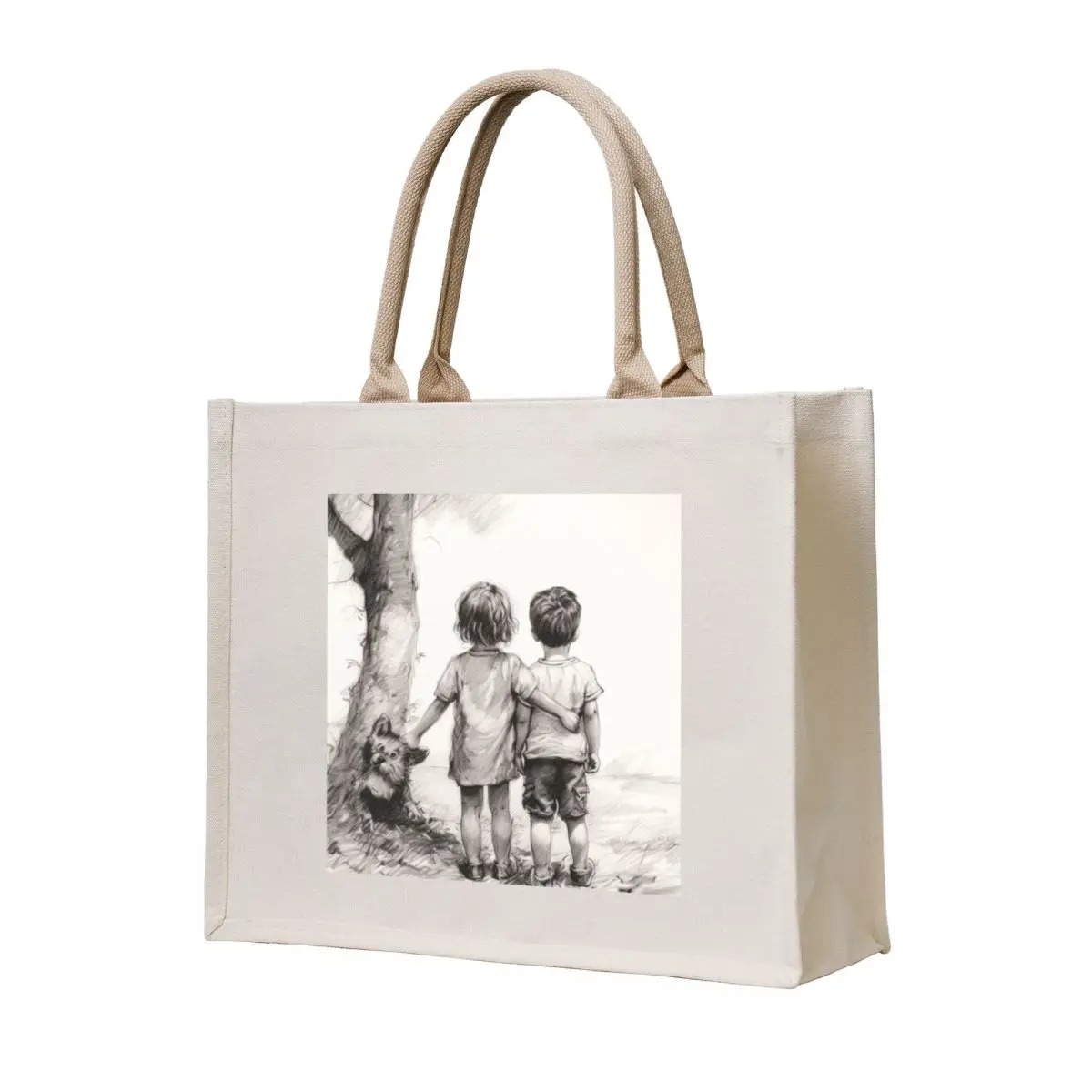 

Best Friends Watercolor Art Tote Bag Lady bags shopping cart bags cute pouch bag Women's bags
