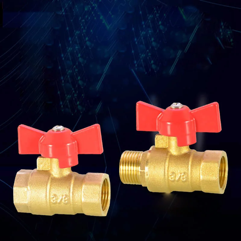 

Brass ball valve 1/4 inch 3/8 inch pagoda small ball valve pneumatic air pump valve water pipe valve switch