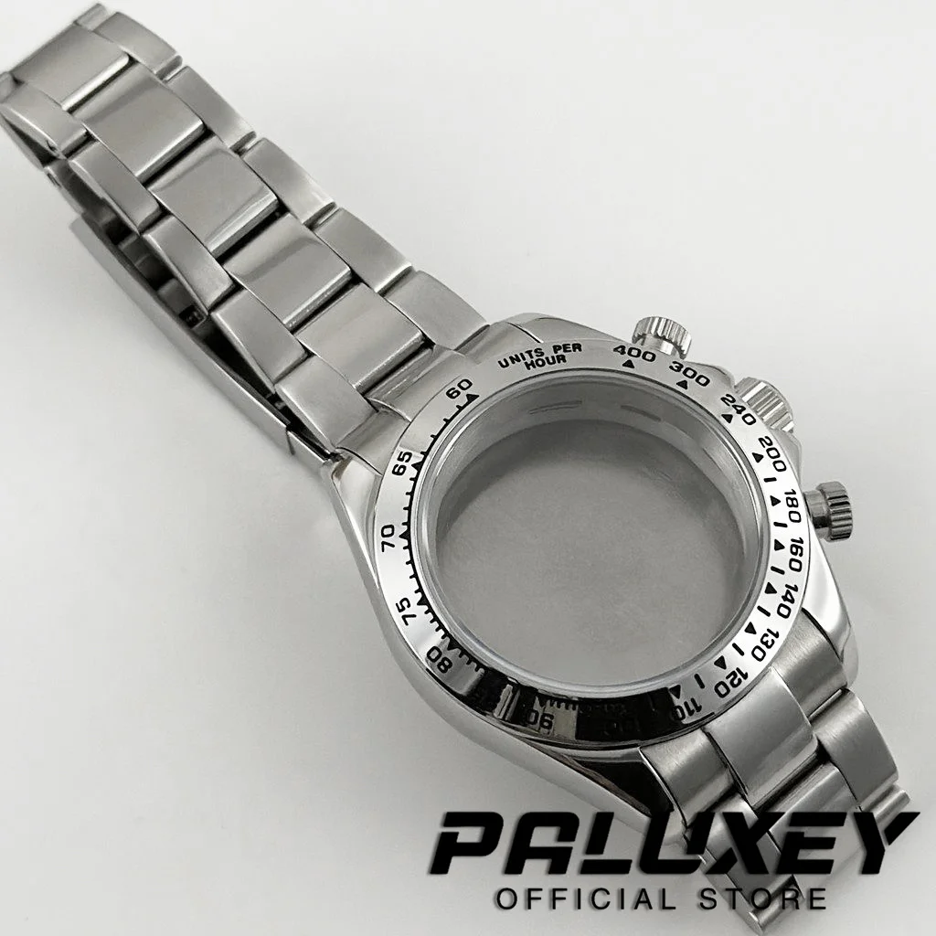 VK63 40mm Watch Case Watch Accessories Stainless Steel Sapphire Crystal Waterproof Case VK64 VK63A For Daytona With Bracelet