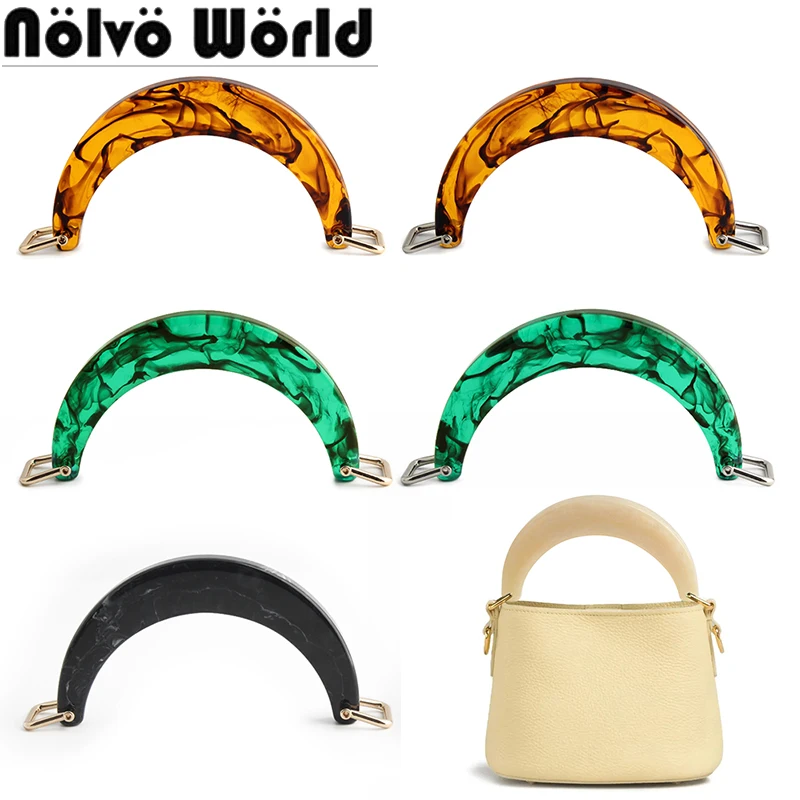 4/20/30PCS Oxhorn Shape Resin Bags Handle Circlet With Square Buckle For Handbag Belt Wristband Chain Shoulder Purse Accessories