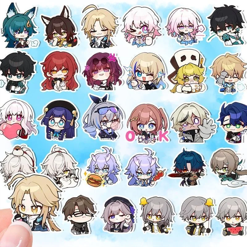 Sunsyea Honkai: Star Rail Merch Fans Collection Role Stickers March 7th Welt Dan Heng Jing Yuan Seele Kafka Himeko 40 Pieces