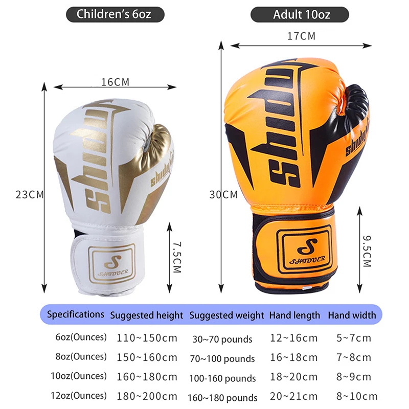 6/10 Oz PU Breathable Children's Adult Professional Sanda, Muay Thai, Taekwondo Neutral Breathable Boxing Gloves