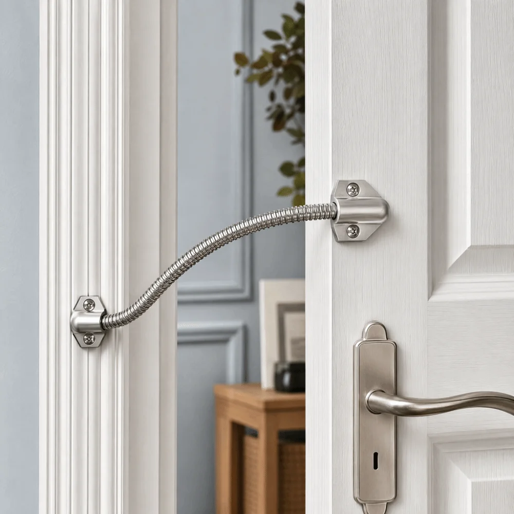Secure Stainless Steel Access Control Cable Zinc Alloy Head Anti-pinch Door Loop Metal Head Flexible Armored Cable Secure Access