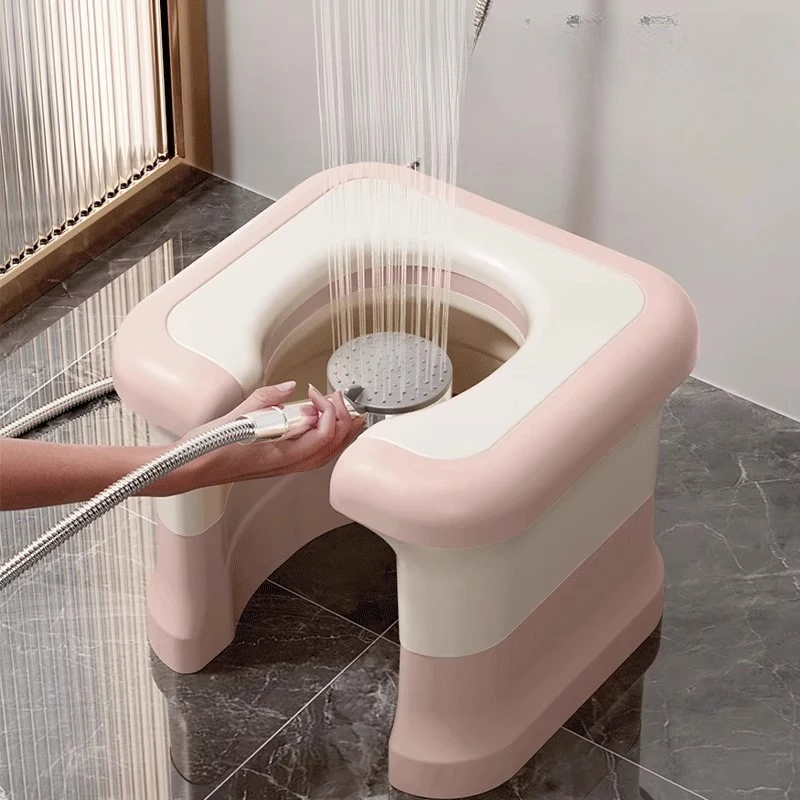 

Toilet Stool Plastic Commode Chair for Elderly Pregnant Women Portable Bidet Seat Bathroom Stool Soft Seat