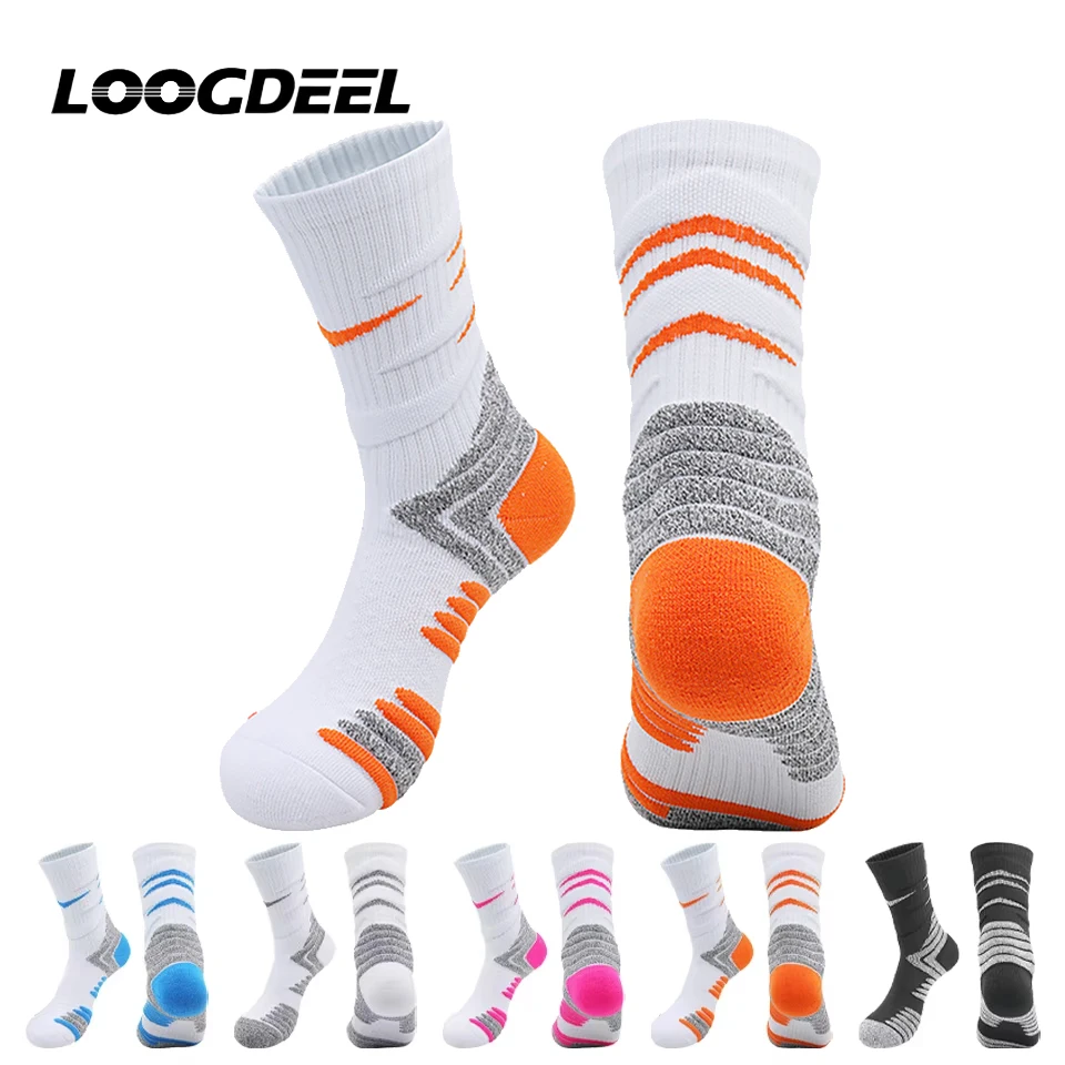

Loogdeel 1 Pair Performance Basketball Socks High Top Long Tube Sports Socks Breathable Sweat Wicking Running Socks