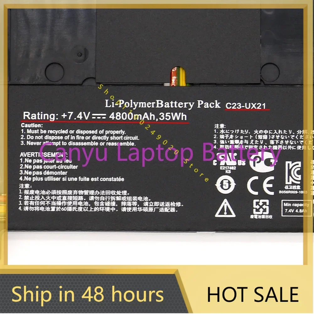 

C23-UX21 C23UX21 Battery For Asus Zenbook UX21 UX21A UX21E Ultrabook Series KX004V K1009X K1010V XH71 Shipped within 24 hours