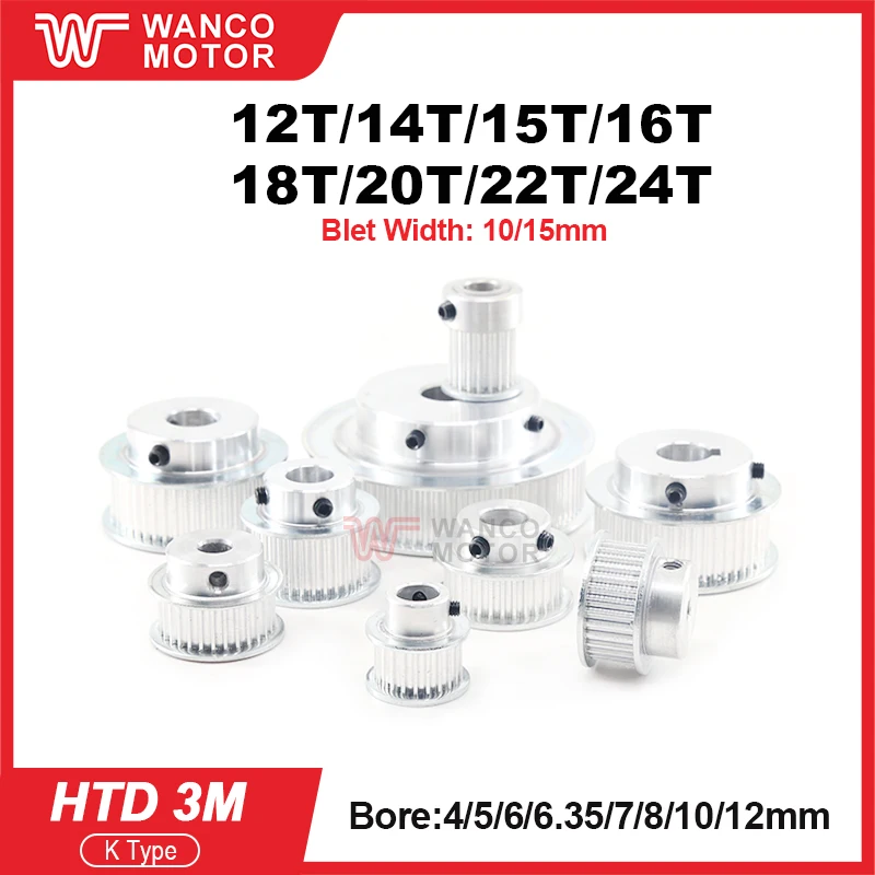 HTD 3M Synchronous Wheel 3M Belt Pulley 12Teeth 18Teeth 24Teeth HTD3M 12T 14T 15T 16T 18T 20T 22T 24T HTD3M Timing Pulley