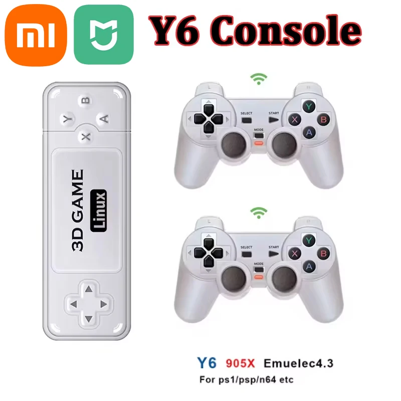 Xiaomi Mijia Y6 Retro Game Console 4K 60fps HDMI  GD10 TV Game Stick Dual Handle Portable Home Game Console for GBA