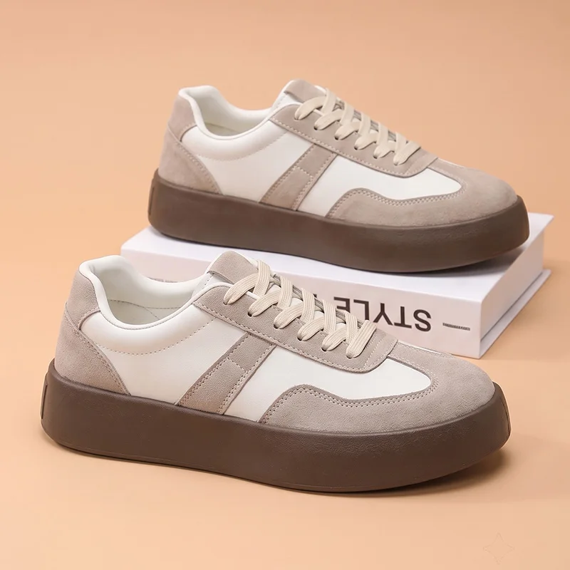 Men women's retro height increasing casual shoes soft sole four seasons breathable comfortable outdoor couple walking sneakers