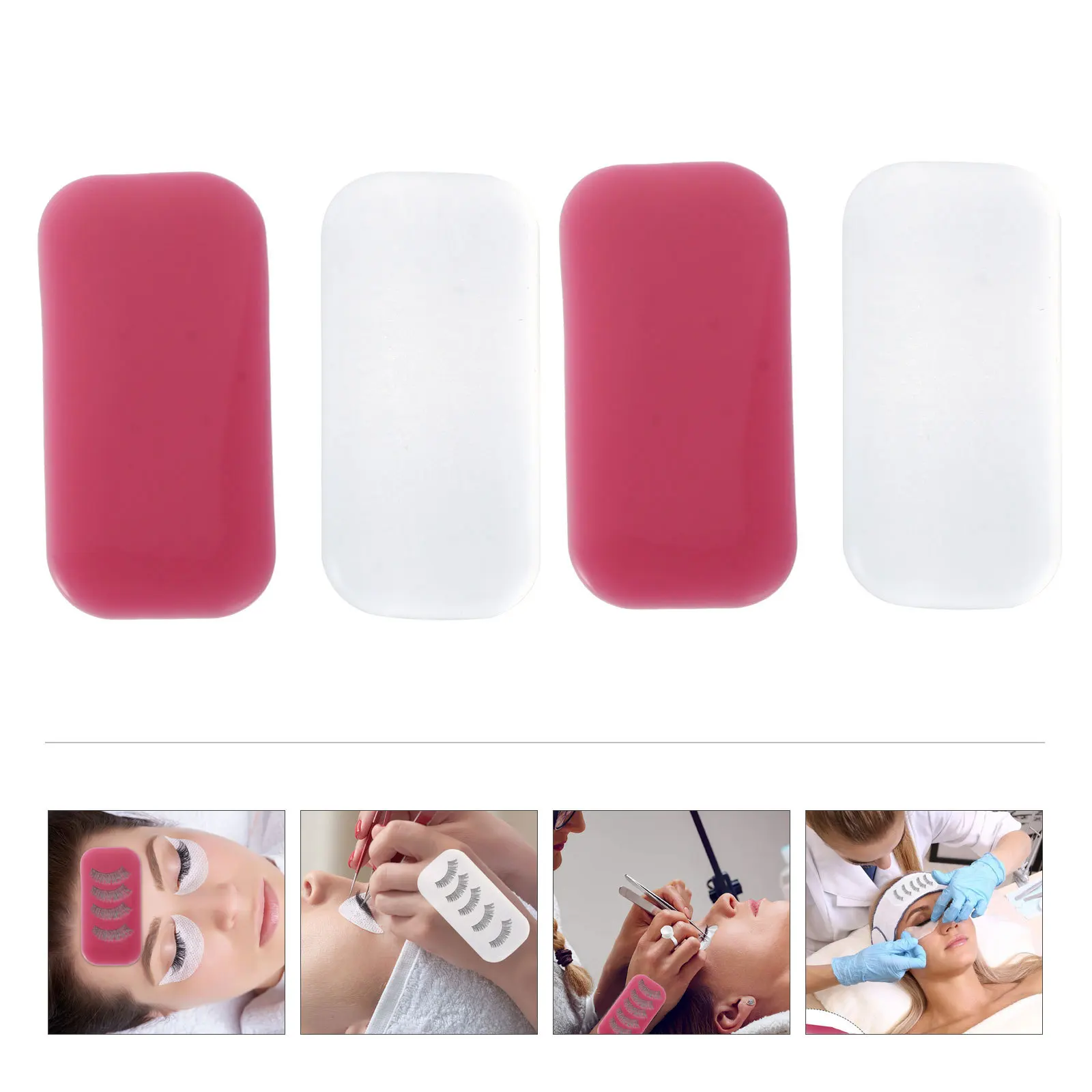 

5pcs Eyelash Extension Plate Silicone Pallet Compact Smooth Design For Glue Curing Prevention Lash Tool Beauty Supplies Eyelash