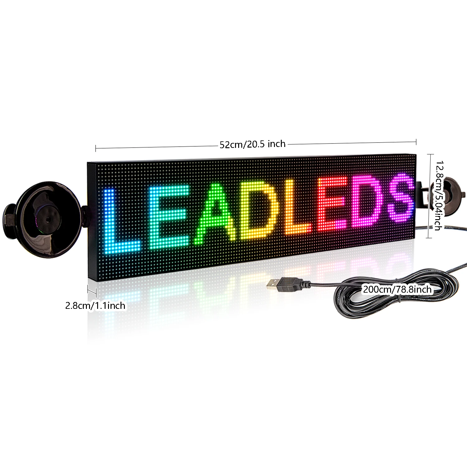 Leadleds-Panel de visualización de señal de coche, tablero de mensajes RGB, información, cartelera Led para coche, camión, Taxi, Control por
