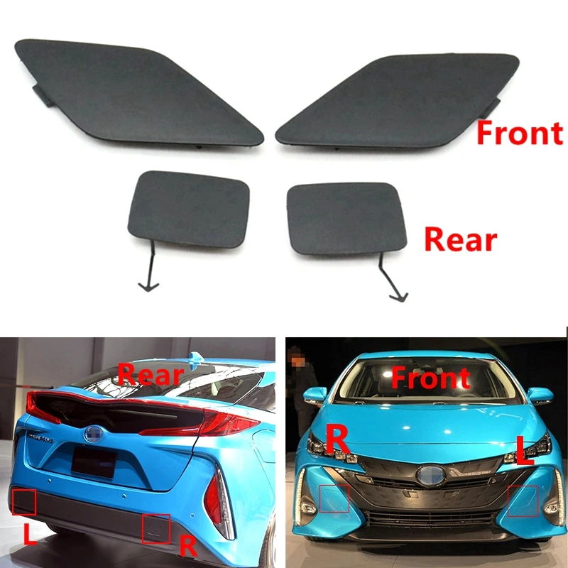 Car Rear Tow Hook Cover Front Bumper Trailer Cap For Toyota Prius Prime 2017 2018 2019 2020 2021