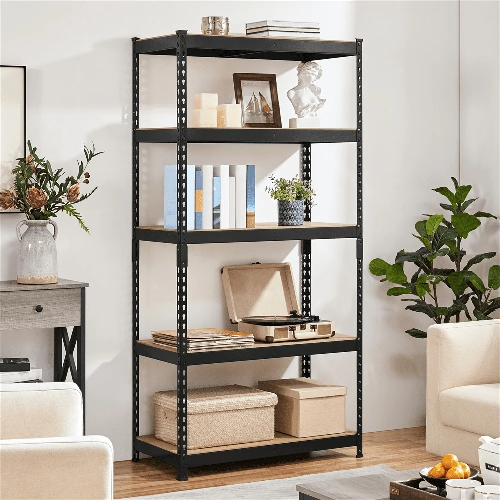5-Shelf Adjustable Steel Storage Shelf Unit Boltless Design Heavy Duty Holds 705 lb Per Shelf Ideal Indoor Organization