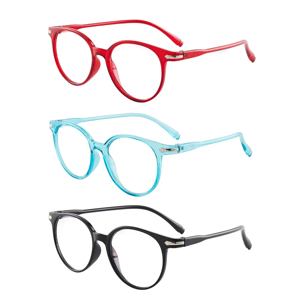 

3pcs Blue Light Blocking Eyeglasses Adult Gaming Reading Glasses Comfortable Durable Pc Material Light For Computer