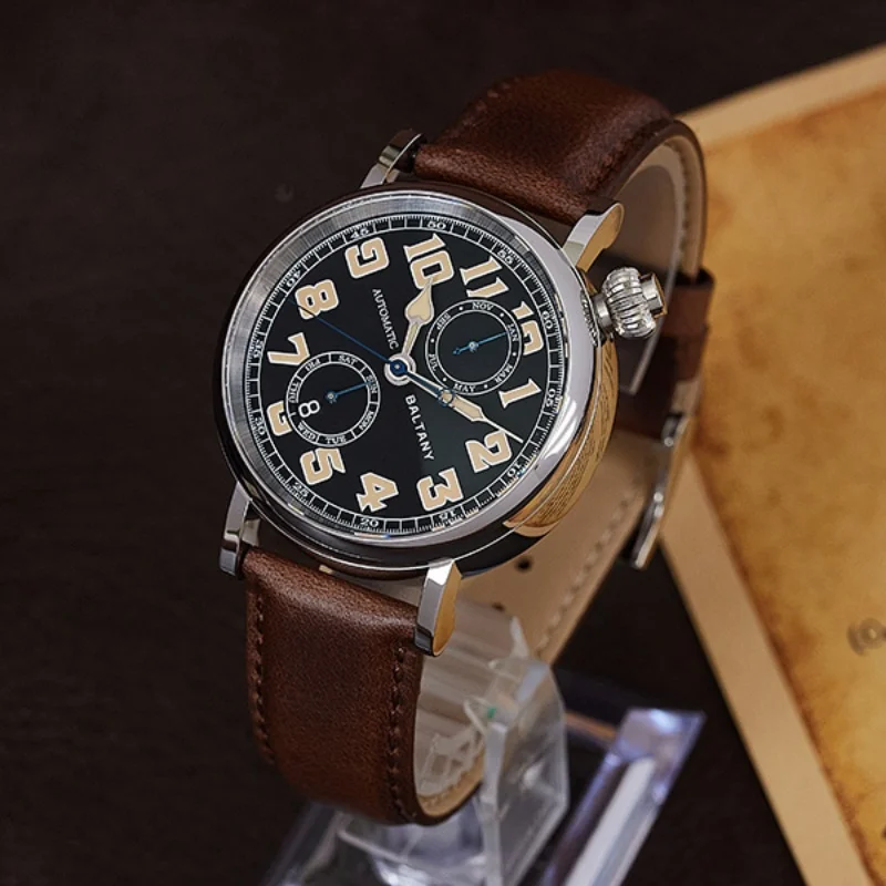Baltany ريترو نوع A7 1935 Avigating Homage Polit Watch S6047 Cockey Dial كاملة 9122 أوتوماتيكية أحدث ساعة اليد خمر