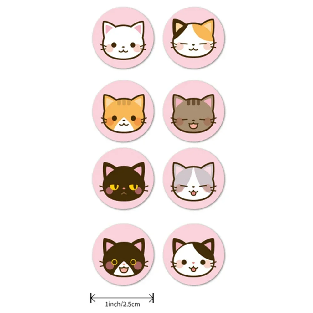 50-500pcs 1inch  Lovely Cat Stickers for School Reward Stickers Classroom Decoration encouragement sticker for student teacher